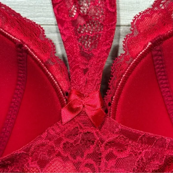 ADORE ME Red Lace Front Closure Underwire Racerback Bra 36C - Picture 11 of 11